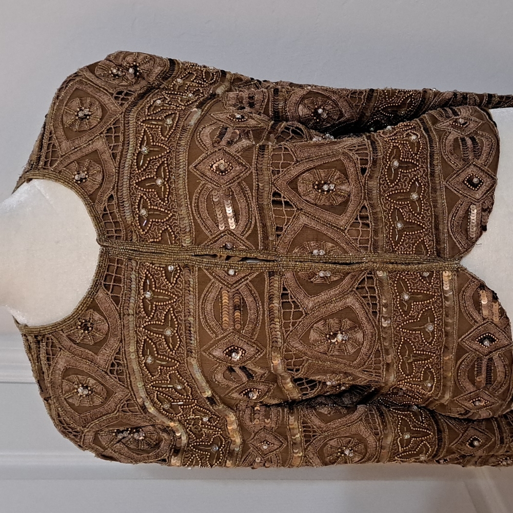 Scala Sequin/Bead Silk Blazer-Jacket